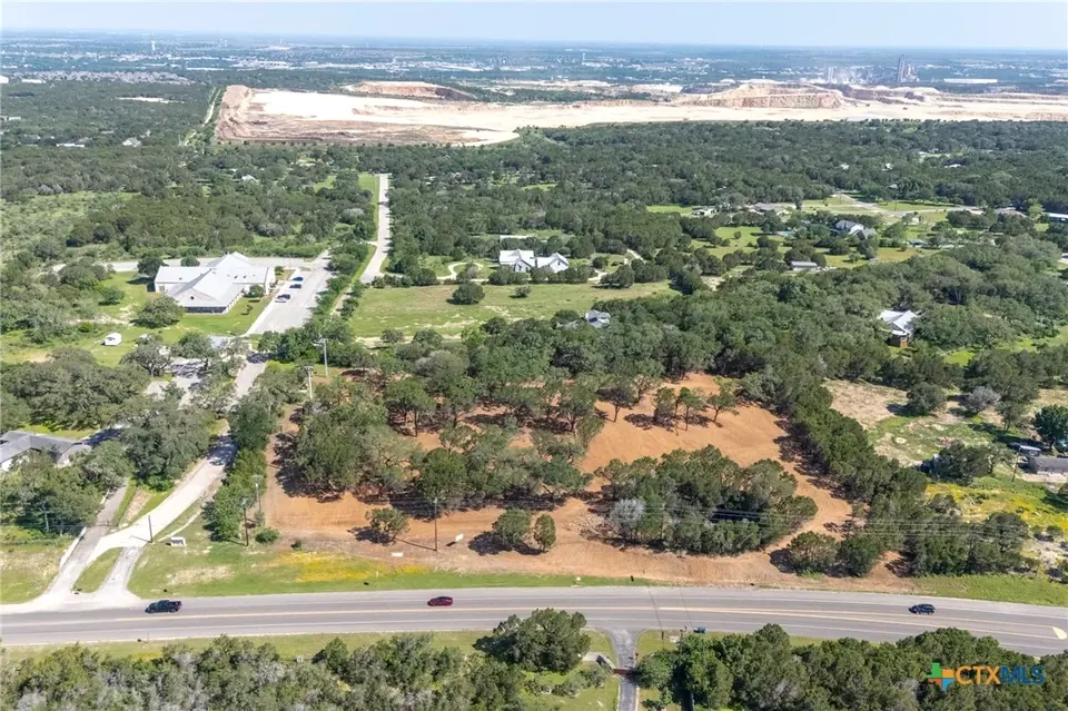 Aerial view of the Christ Our King property after clearing