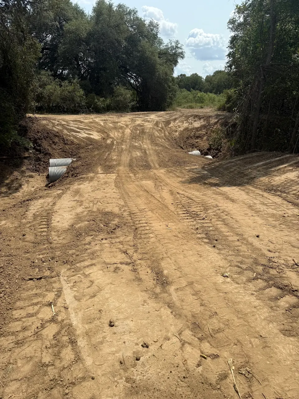 Culverts placed at a road crossing
