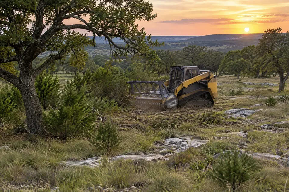 Ranch clearing Blanco County: reclaimed Blanco County pasture with live oaks kept and limestone outcrops